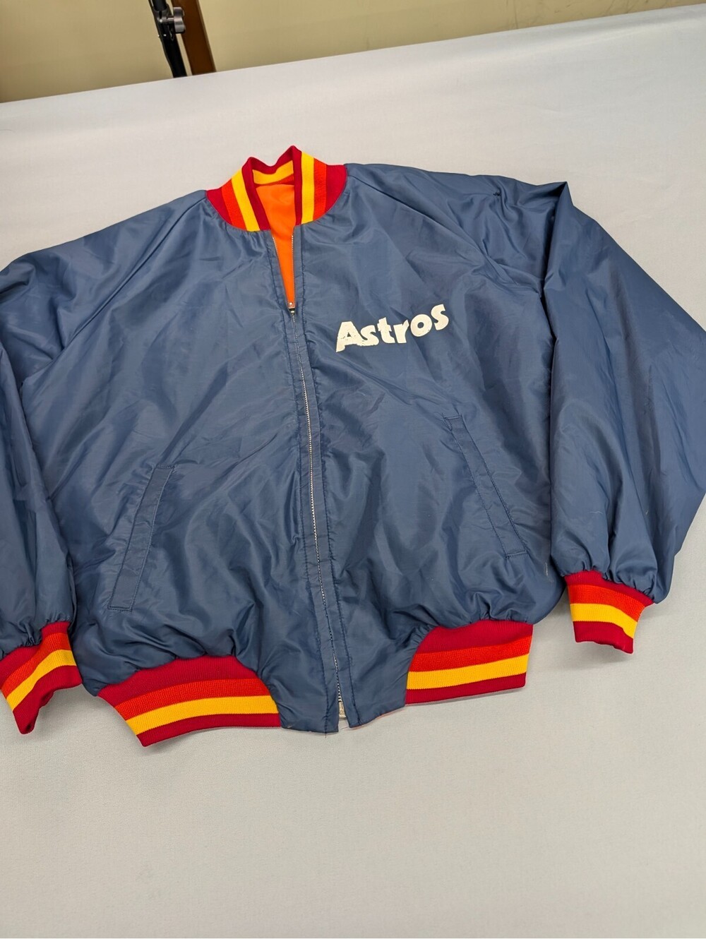 Houston Astros Vintage Reversible Bomber Jacket Size Large